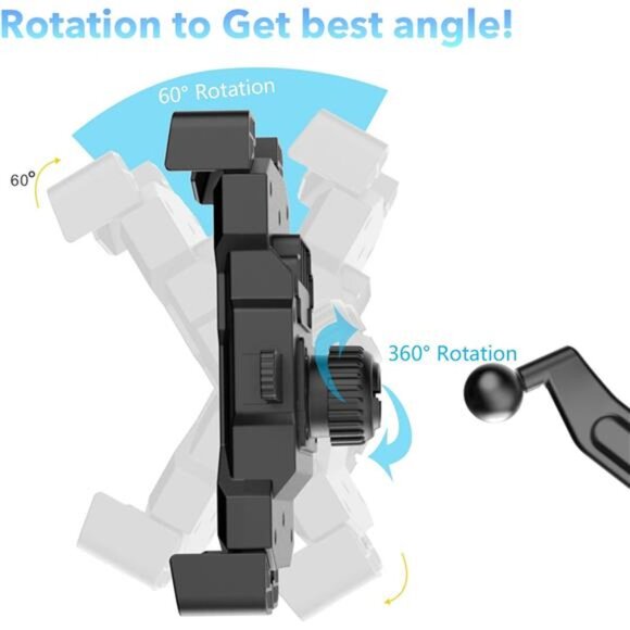 Motorcycle Phone Mount, 360° Rotation Motorbike Phone Holder Moped Scooter - Picture 6 of 8